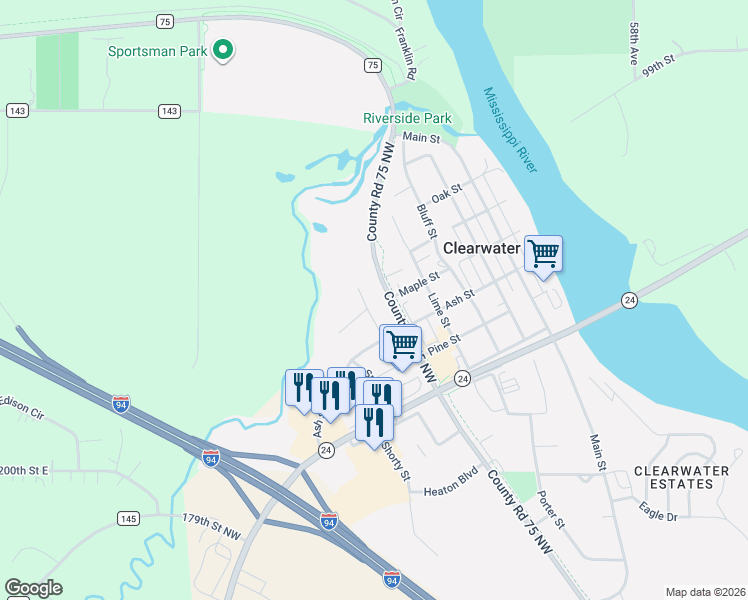 map of restaurants, bars, coffee shops, grocery stores, and more near 15 Sunset Court in Clearwater