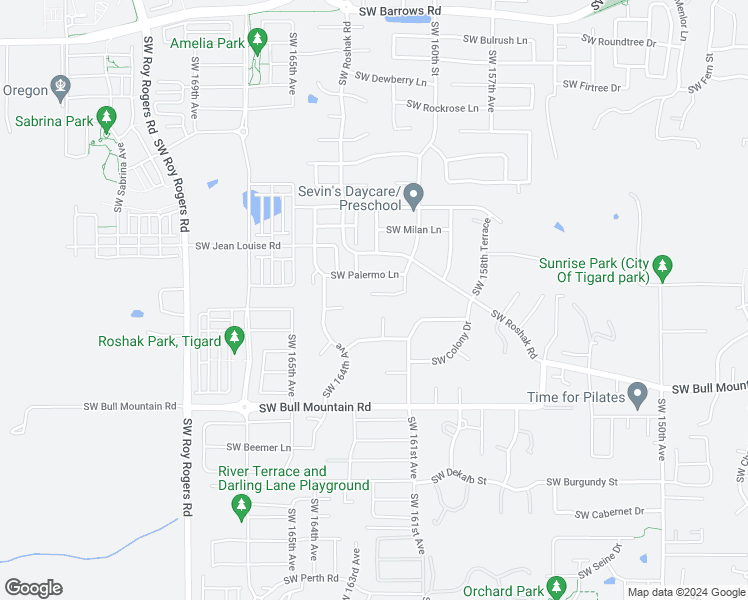map of restaurants, bars, coffee shops, grocery stores, and more near 16200 Southwest Cameron Court in Tigard