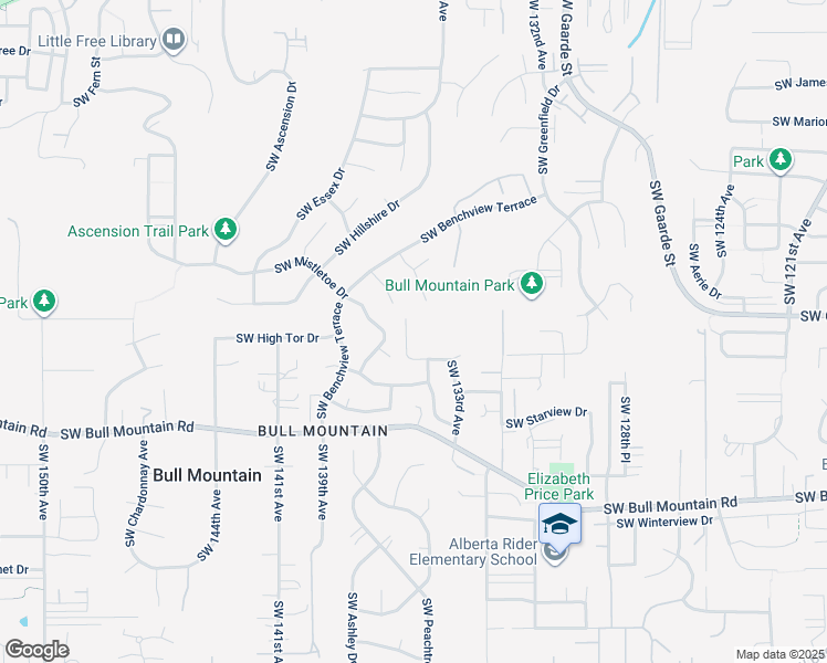 map of restaurants, bars, coffee shops, grocery stores, and more near 13673 Southwest Mountain Ridge Court in Tigard