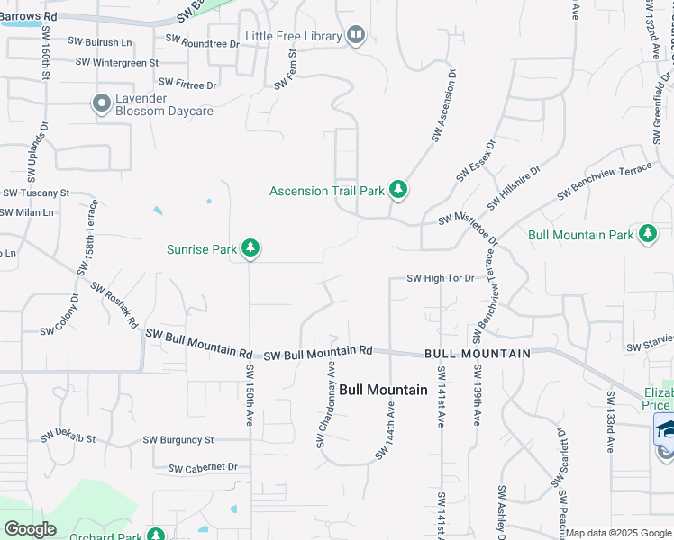 map of restaurants, bars, coffee shops, grocery stores, and more near 14010 Southwest 147th Terrace in Tigard