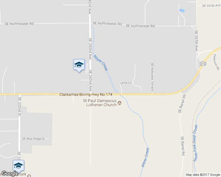 map of restaurants, bars, coffee shops, grocery stores, and more near 24485 Southeast Highway 212 in Damascus