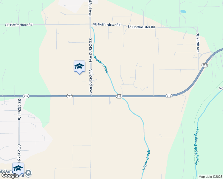 map of restaurants, bars, coffee shops, grocery stores, and more near 24485 Southeast Highway 212 in Damascus