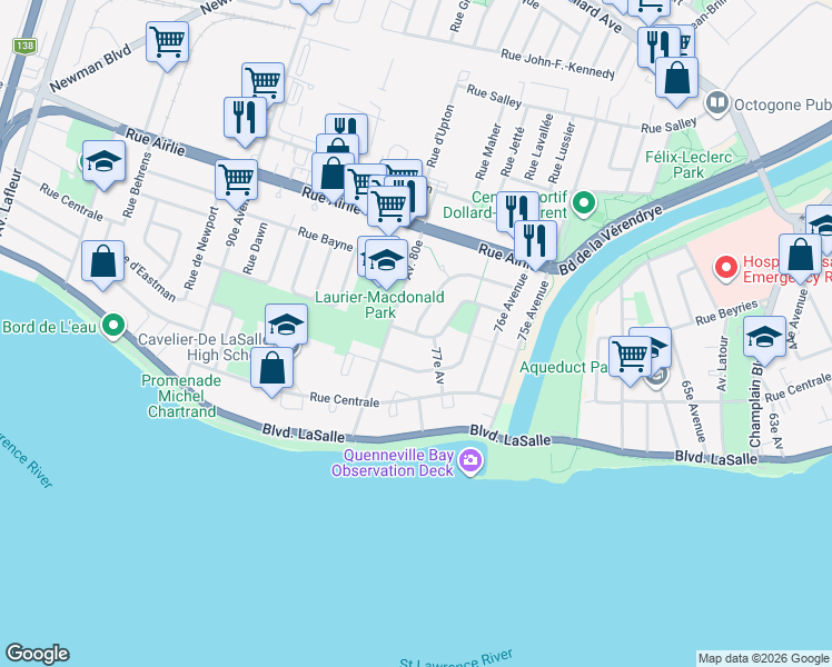 map of restaurants, bars, coffee shops, grocery stores, and more near 9119 Rue de Matane in Montreal