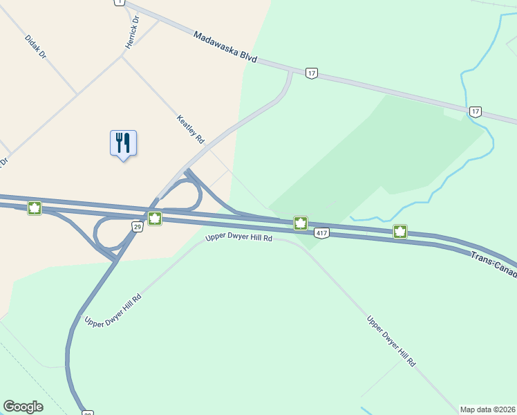 map of restaurants, bars, coffee shops, grocery stores, and more near 267 Keatley Road in Arnprior