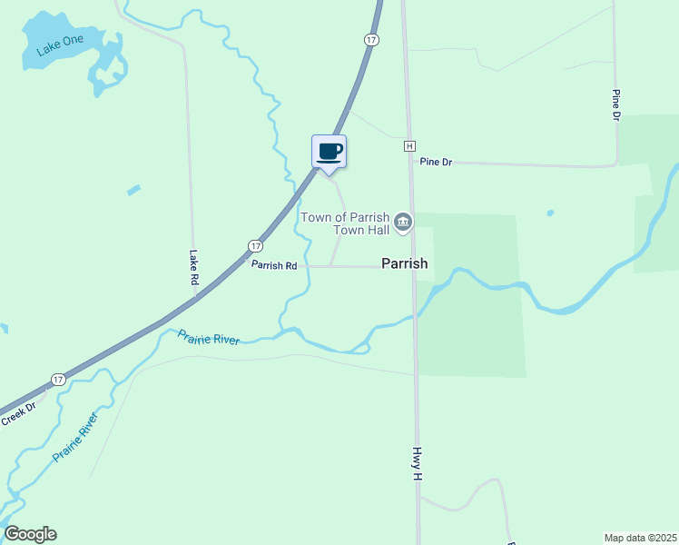 map of restaurants, bars, coffee shops, grocery stores, and more near W14965 Parrish Road in Gleason