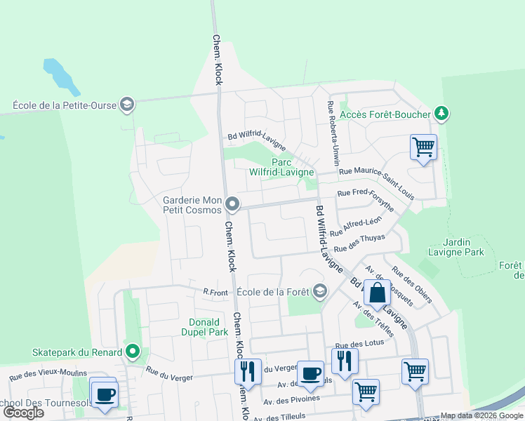 map of restaurants, bars, coffee shops, grocery stores, and more near 292 Rue Maurice-Duplessis in Gatineau