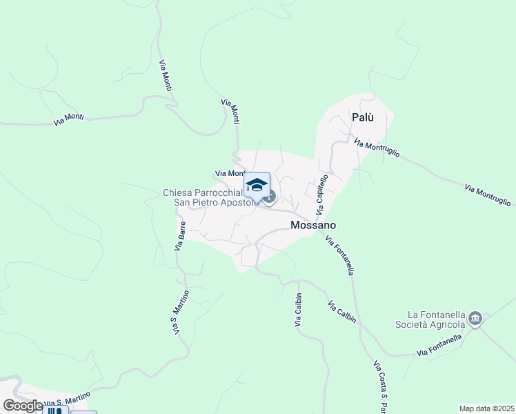 map of restaurants, bars, coffee shops, grocery stores, and more near Strada Provinciale 14 in Mossano