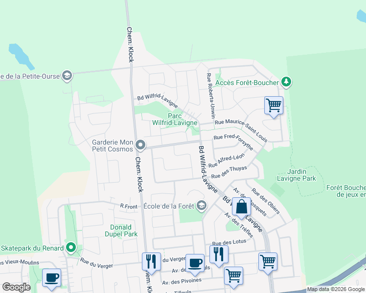 map of restaurants, bars, coffee shops, grocery stores, and more near 310 Rue Maurice-Duplessis in Gatineau