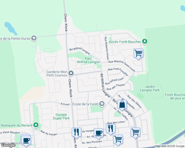 map of restaurants, bars, coffee shops, grocery stores, and more near 310 Rue Maurice-Duplessis in Gatineau