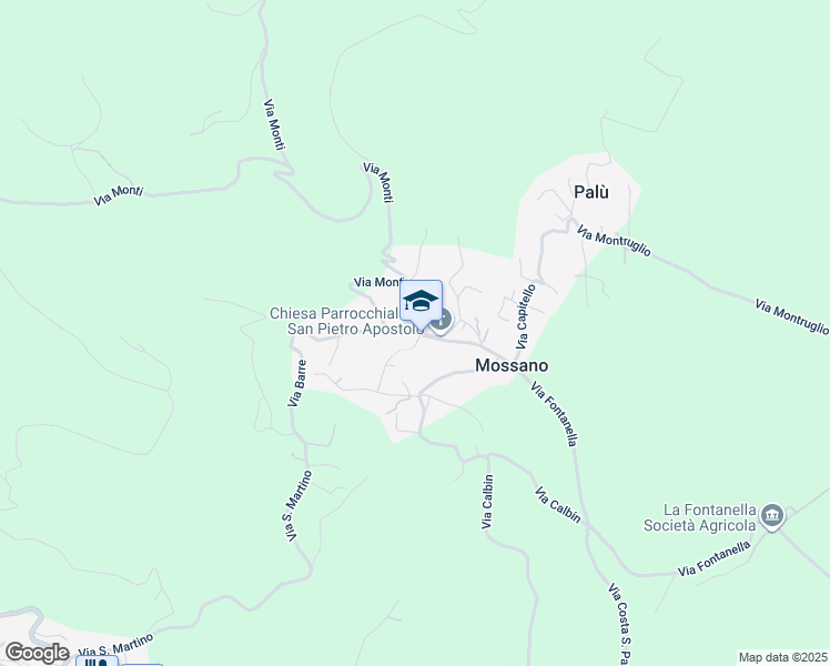 map of restaurants, bars, coffee shops, grocery stores, and more near Strada Provinciale 14 in Mossano