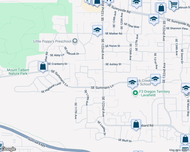 map of restaurants, bars, coffee shops, grocery stores, and more near 14199 Southeast Echo Valley Court in Clackamas
