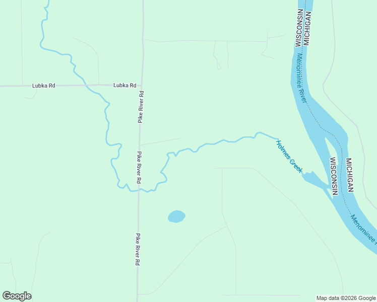 map of restaurants, bars, coffee shops, grocery stores, and more near 12802 Pike River Road in Wausaukee