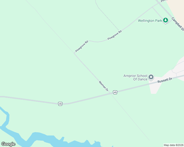 map of restaurants, bars, coffee shops, grocery stores, and more near 319 Nieman Drive in Arnprior