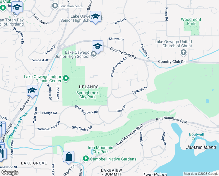 map of restaurants, bars, coffee shops, grocery stores, and more near 2167 Wembley Park Road in Lake Oswego