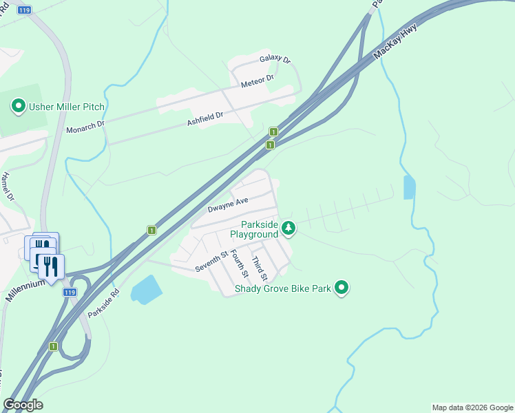 map of restaurants, bars, coffee shops, grocery stores, and more near in Rothesay