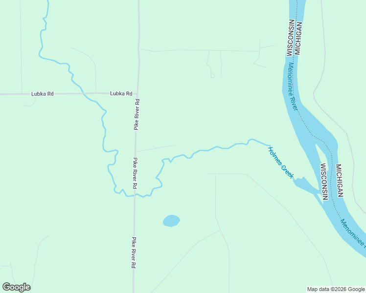map of restaurants, bars, coffee shops, grocery stores, and more near 12802 Pike River Road in Wausaukee