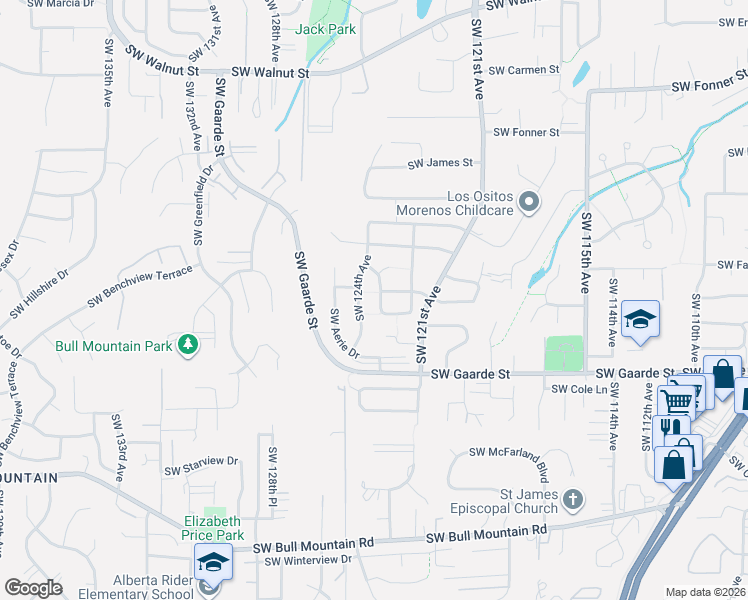 map of restaurants, bars, coffee shops, grocery stores, and more near 13705 Southwest Hathaway Terrace in Tigard