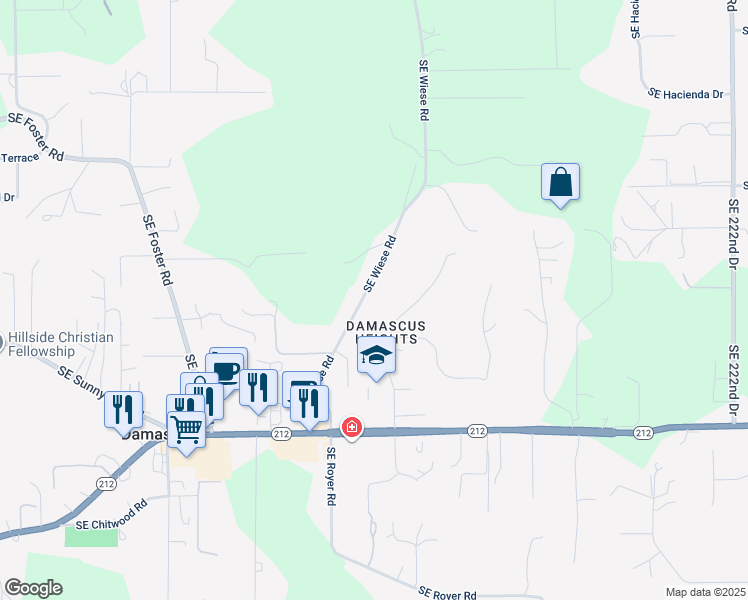 map of restaurants, bars, coffee shops, grocery stores, and more near in Damascus