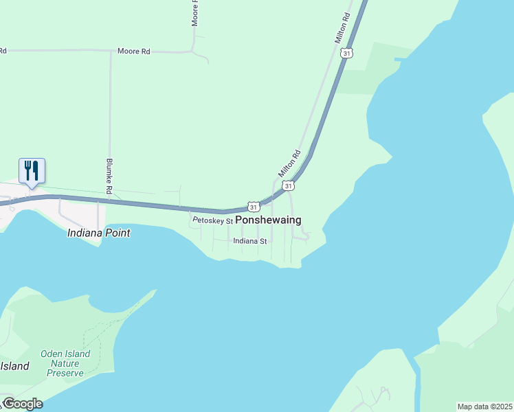 map of restaurants, bars, coffee shops, grocery stores, and more near in Ponshewaing