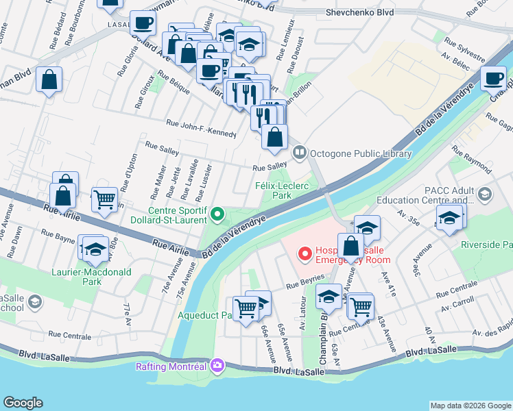 map of restaurants, bars, coffee shops, grocery stores, and more near 808 Rue Carignan in Montréal
