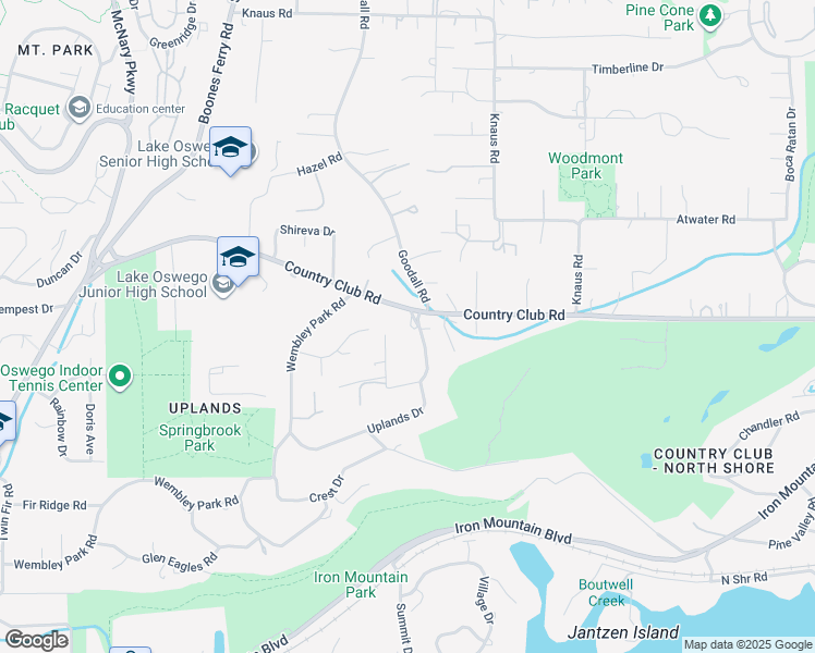 map of restaurants, bars, coffee shops, grocery stores, and more near 14255 Uplands Drive in Lake Oswego