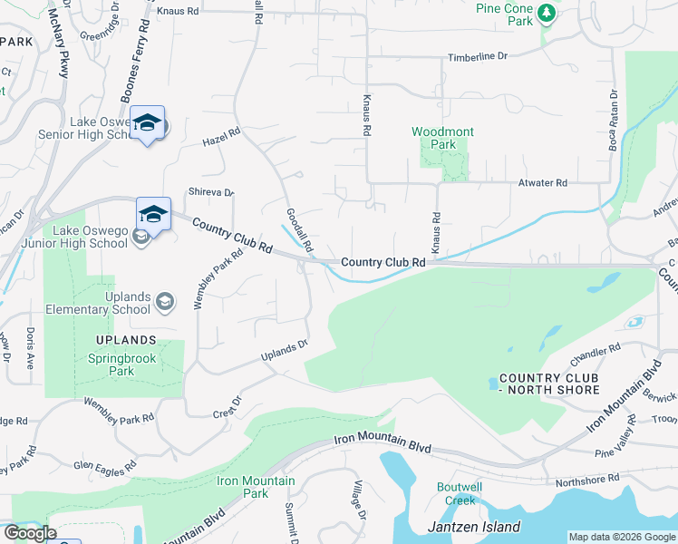 map of restaurants, bars, coffee shops, grocery stores, and more near 1604 Country Club Road in Lake Oswego