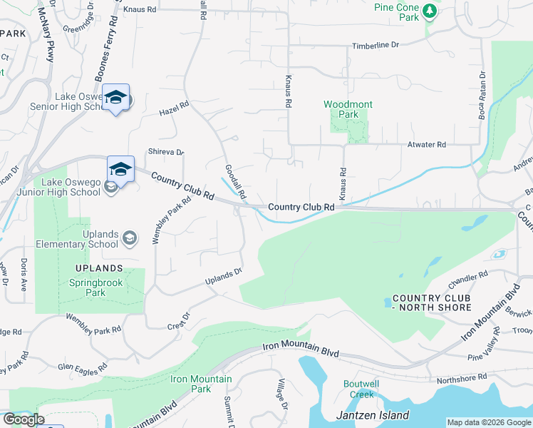 map of restaurants, bars, coffee shops, grocery stores, and more near 1604 Country Club Road in Lake Oswego