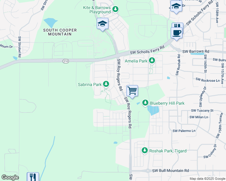 map of restaurants, bars, coffee shops, grocery stores, and more near 13372 SW Aubergine Terrace in Sherwood