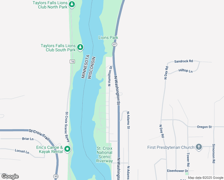 map of restaurants, bars, coffee shops, grocery stores, and more near 902 North Hamilton Street in Saint Croix Falls