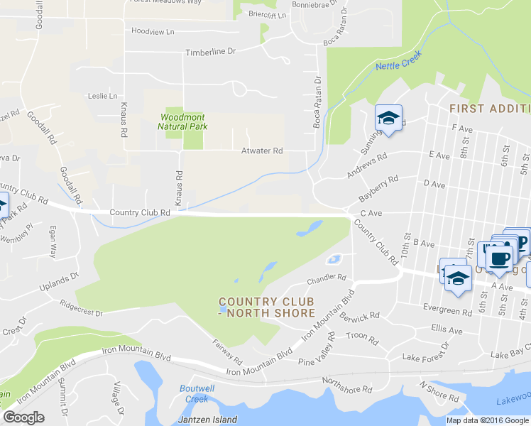 map of restaurants, bars, coffee shops, grocery stores, and more near 771 Country Club Road in Lake Oswego
