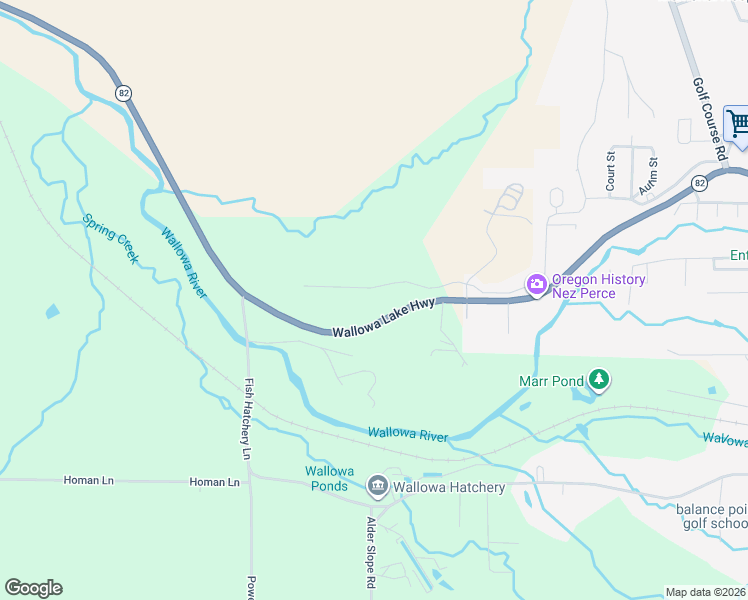 map of restaurants, bars, coffee shops, grocery stores, and more near 88401 Oregon 82 in Enterprise