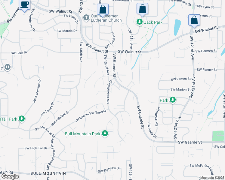 map of restaurants, bars, coffee shops, grocery stores, and more near 13086 Southwest Worchester Place in Tigard