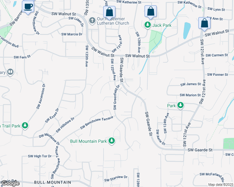 map of restaurants, bars, coffee shops, grocery stores, and more near 13086 Southwest Worchester Place in Tigard