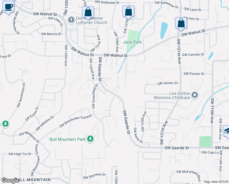 map of restaurants, bars, coffee shops, grocery stores, and more near 13195 Southwest Raptor Place in Tigard
