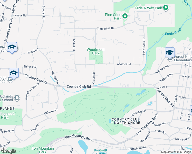 map of restaurants, bars, coffee shops, grocery stores, and more near 13900 Knaus Road in Lake Oswego