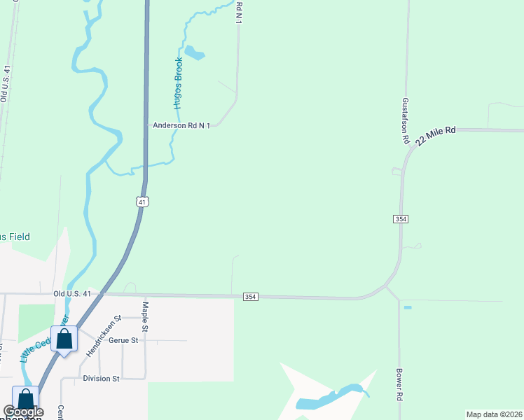 map of restaurants, bars, coffee shops, grocery stores, and more near Anderson Road N 1 in Stephenson