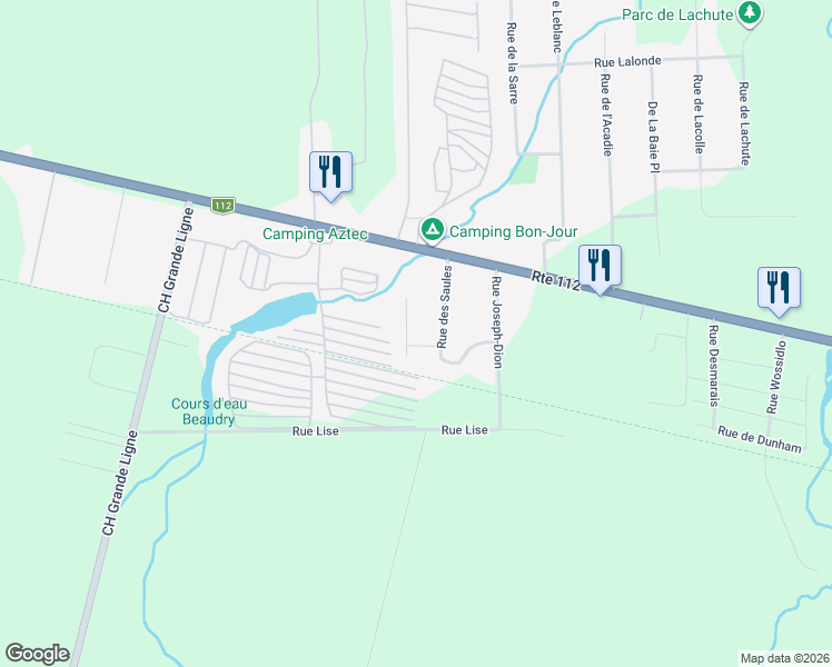map of restaurants, bars, coffee shops, grocery stores, and more near 27 Rue du Jardin Artcad in Granby