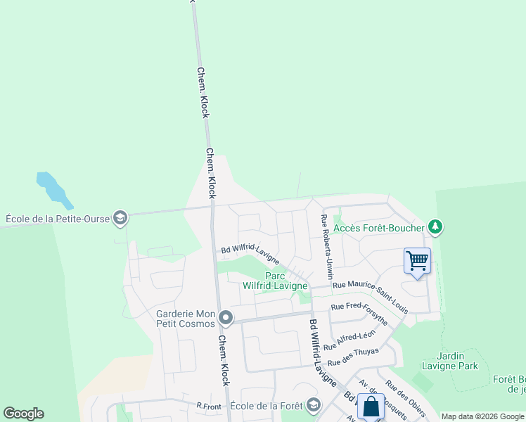 map of restaurants, bars, coffee shops, grocery stores, and more near 41 Rue Pierre-Debain in Gatineau