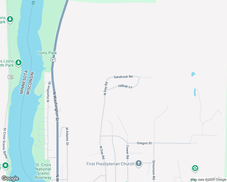 map of restaurants, bars, coffee shops, grocery stores, and more near 715 Hilltop Lane in Saint Croix Falls