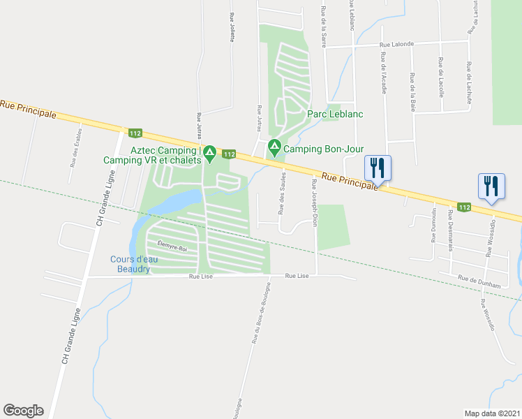map of restaurants, bars, coffee shops, grocery stores, and more near 27 Rue du Jardin Artcad in Granby