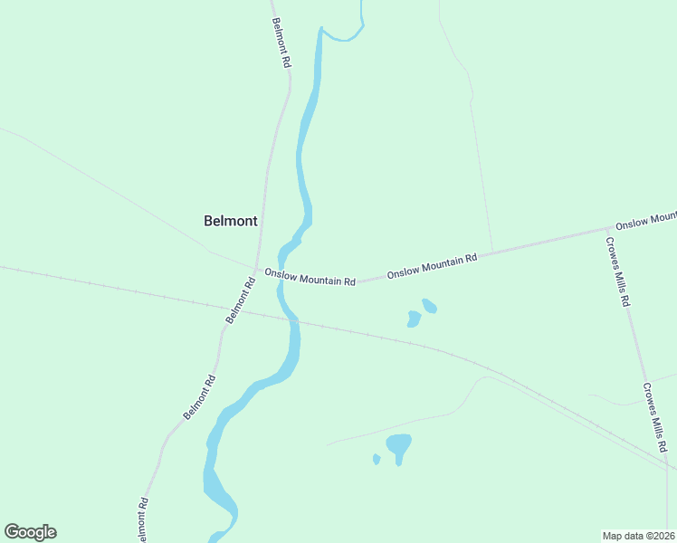 map of restaurants, bars, coffee shops, grocery stores, and more near 61 Onslow Mountain Road in Belmont