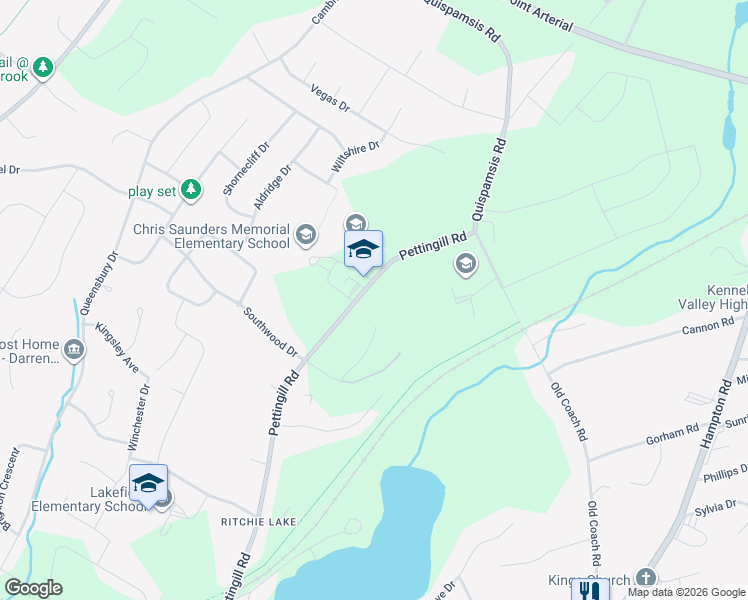 map of restaurants, bars, coffee shops, grocery stores, and more near 186 Pettingill Road in Quispamsis