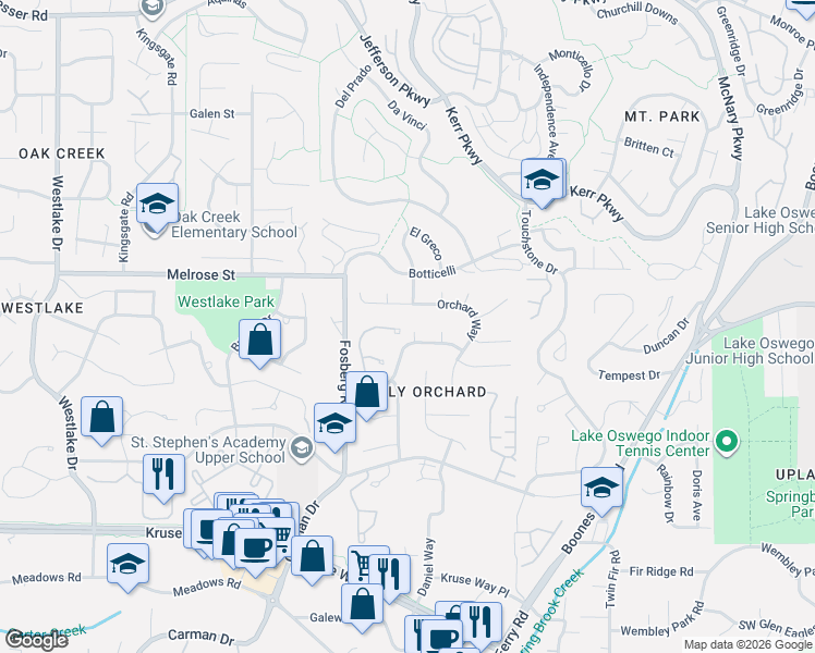 map of restaurants, bars, coffee shops, grocery stores, and more near 13852 Taylors Crest Lane in Lake Oswego