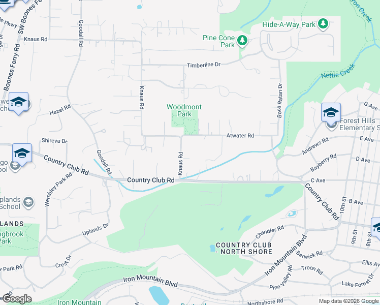 map of restaurants, bars, coffee shops, grocery stores, and more near 13900 Knaus Road in Lake Oswego