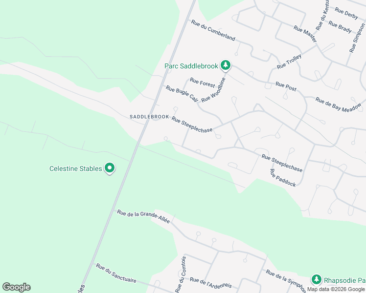 map of restaurants, bars, coffee shops, grocery stores, and more near 3005 Place Palomino in Montérégie