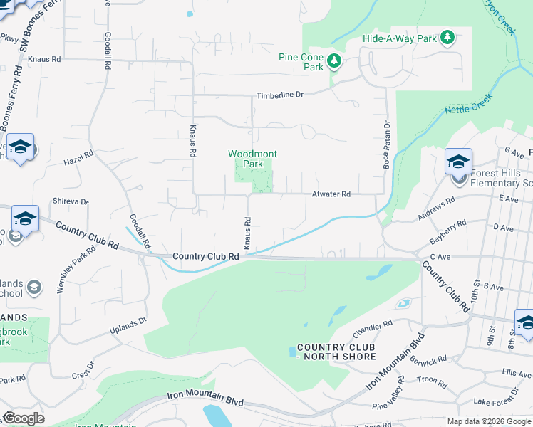 map of restaurants, bars, coffee shops, grocery stores, and more near 13900 Knaus Road in Lake Oswego