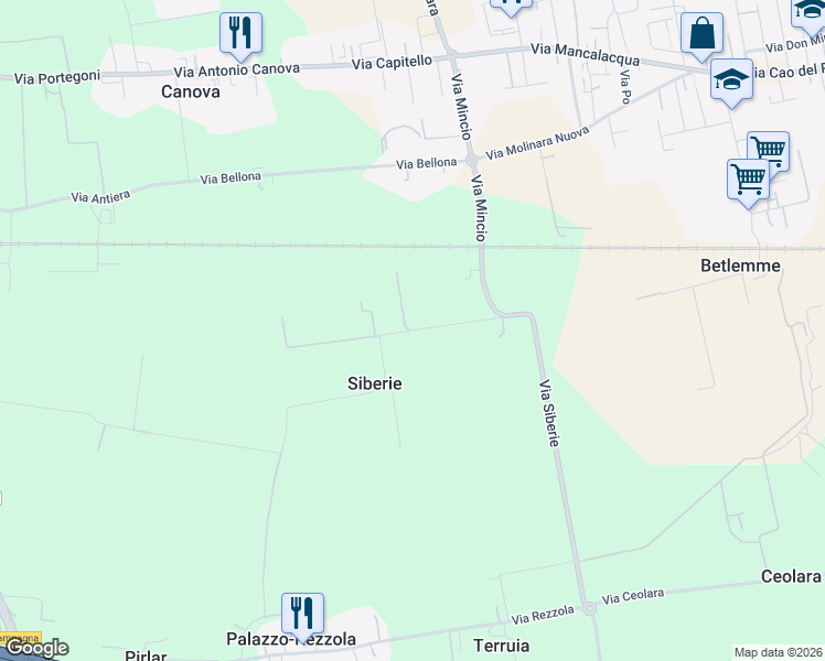 map of restaurants, bars, coffee shops, grocery stores, and more near in Province of Verona