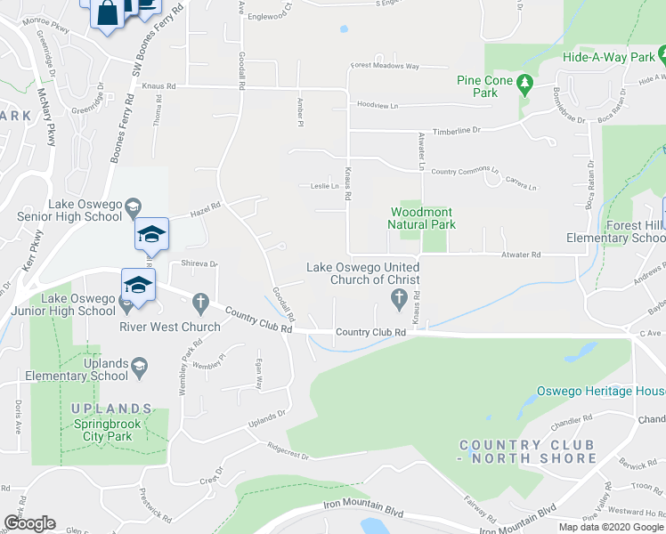 map of restaurants, bars, coffee shops, grocery stores, and more near 13741 Knaus Road in Lake Oswego