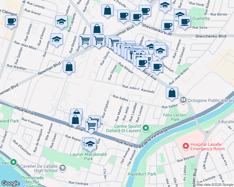 map of restaurants, bars, coffee shops, grocery stores, and more near 1005 Rue d'Upton in Montréal