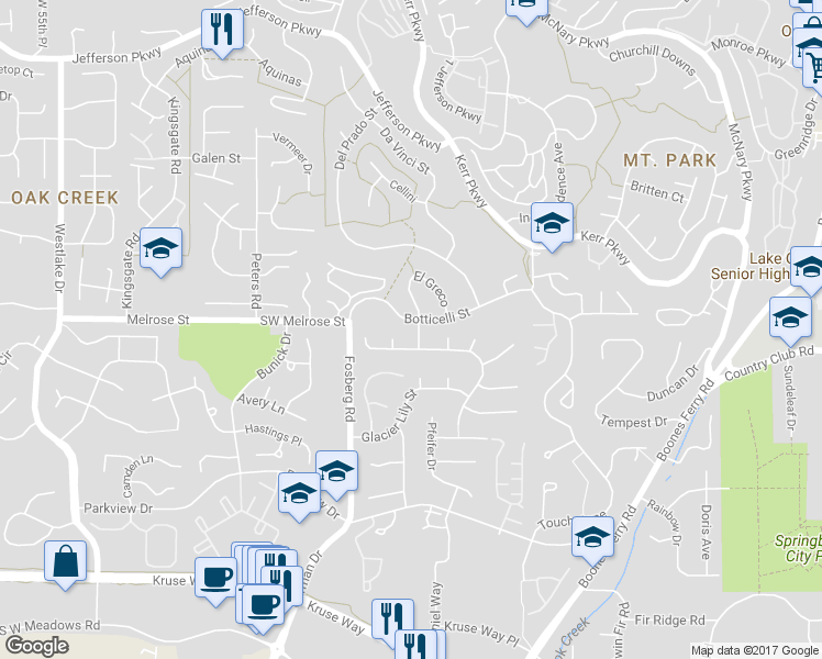 map of restaurants, bars, coffee shops, grocery stores, and more near 29 El Greco in Lake Oswego